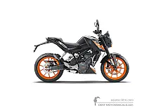 Autocollants pour KTM 200 DUKE 2019 - Noir • KTM Autocollants OEM