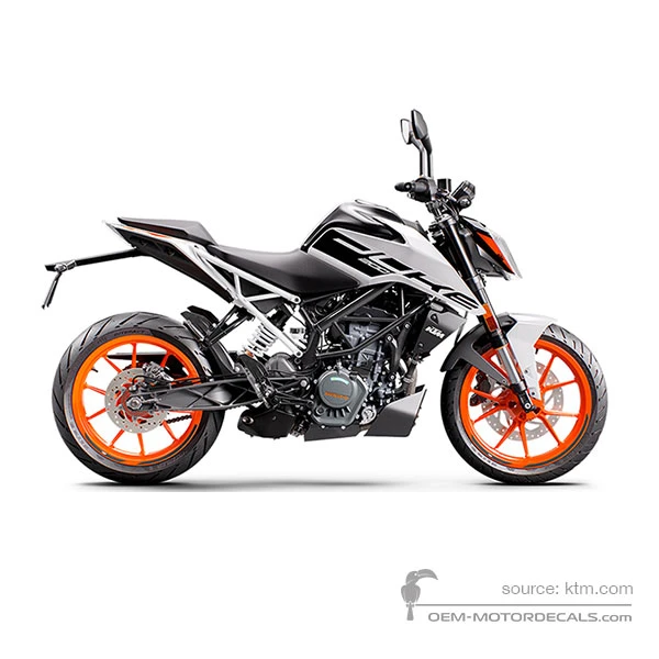 Decals for KTM 200 DUKE 2021 - White • KTM OEM Decals