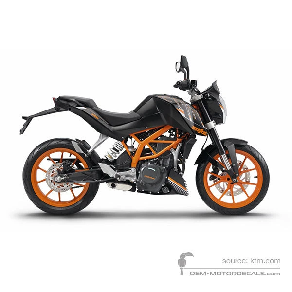 Stickers voor KTM 390 DUKE 2015 - Zwart • KTM OEM Stickers