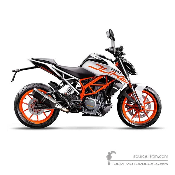 Decals for KTM 390 DUKE 2018 - White • KTM OEM Decals