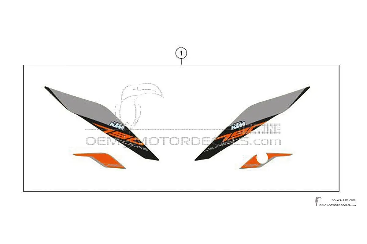 Stickers voor KTM 790 DUKE 2019 - Zwart • KTM OEM Stickers