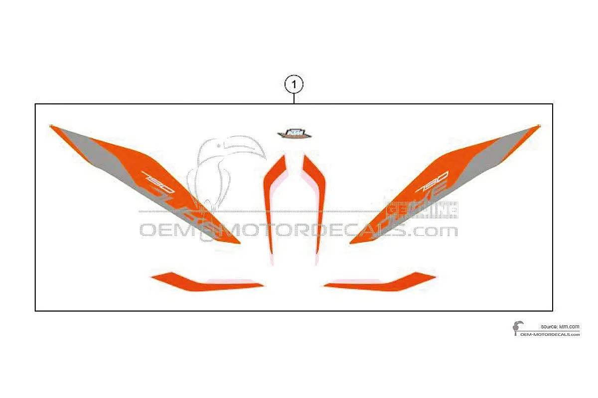Autocollants pour KTM 790 DUKE 2019 - Orangé • KTM Autocollants OEM