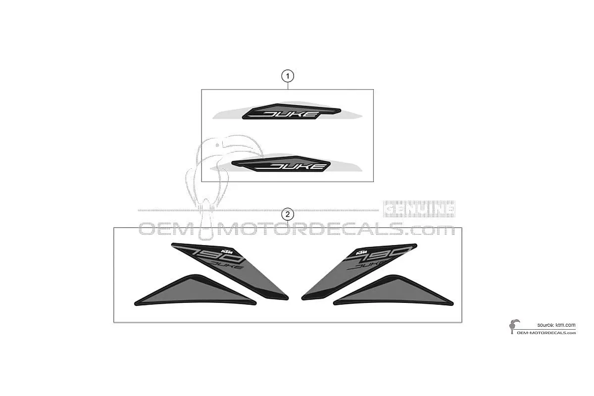 Pegatinas para KTM 790 DUKE 2020 - Negro • KTM Pegatinas OEM