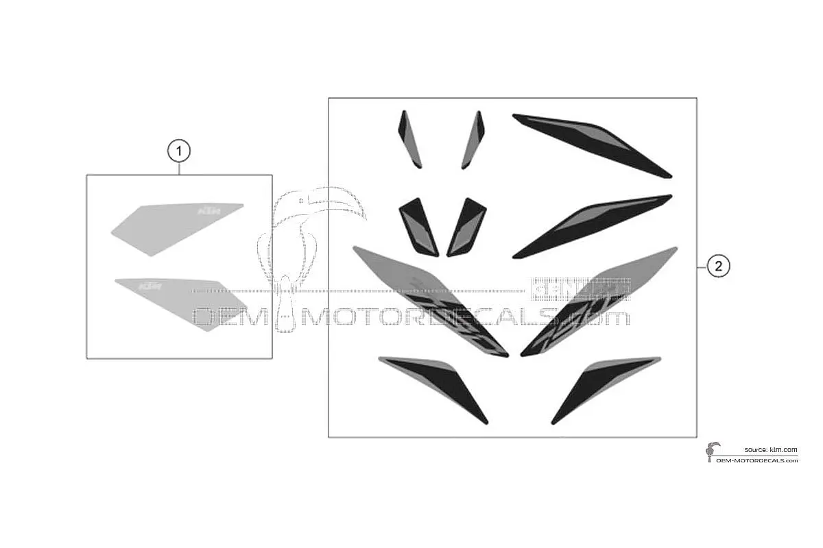 Stickers voor KTM 790 DUKE 2022 - Grijs • KTM OEM Stickers