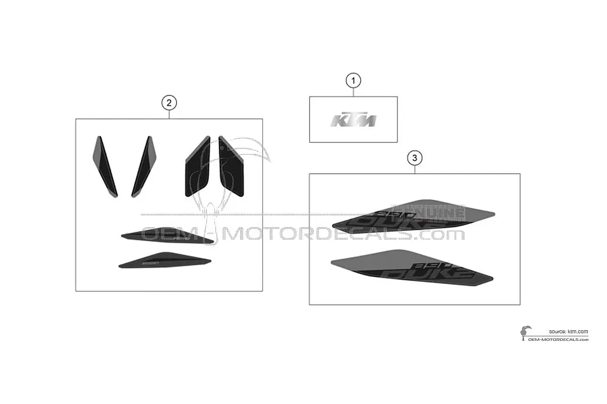 Stickers voor KTM 890 DUKE 2021 - Zwart • KTM OEM Stickers