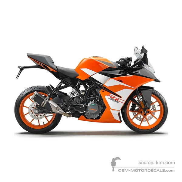 Stickers voor KTM RC125 2017 - Oranje • KTM OEM Stickers