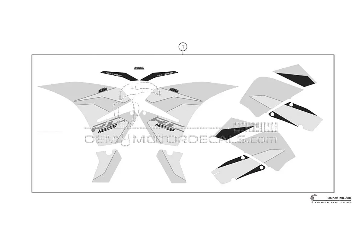Decals for KTM RC125 2017 - Orange • KTM OEM Decals