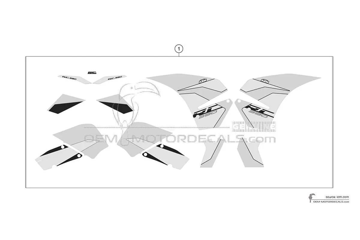 Pegatinas para KTM RC390 2018 - Negro • KTM Pegatinas OEM