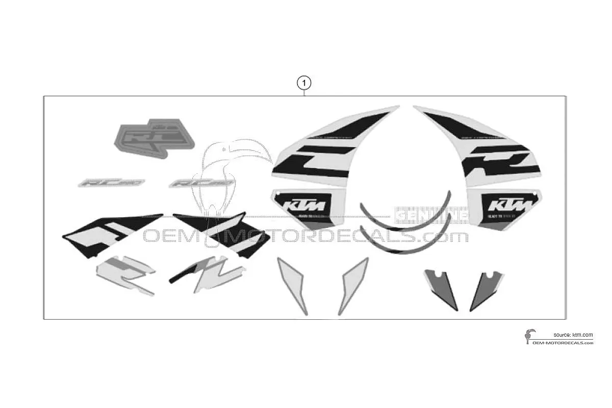 Autocollants pour KTM RC390 2020 - Blanc • KTM Autocollants OEM