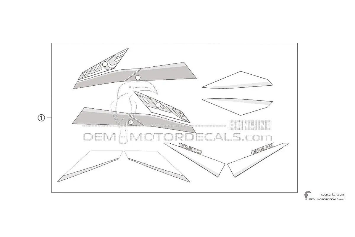 Autocollants pour KTM 690 DUKE 2011 - Noir • KTM Autocollants OEM