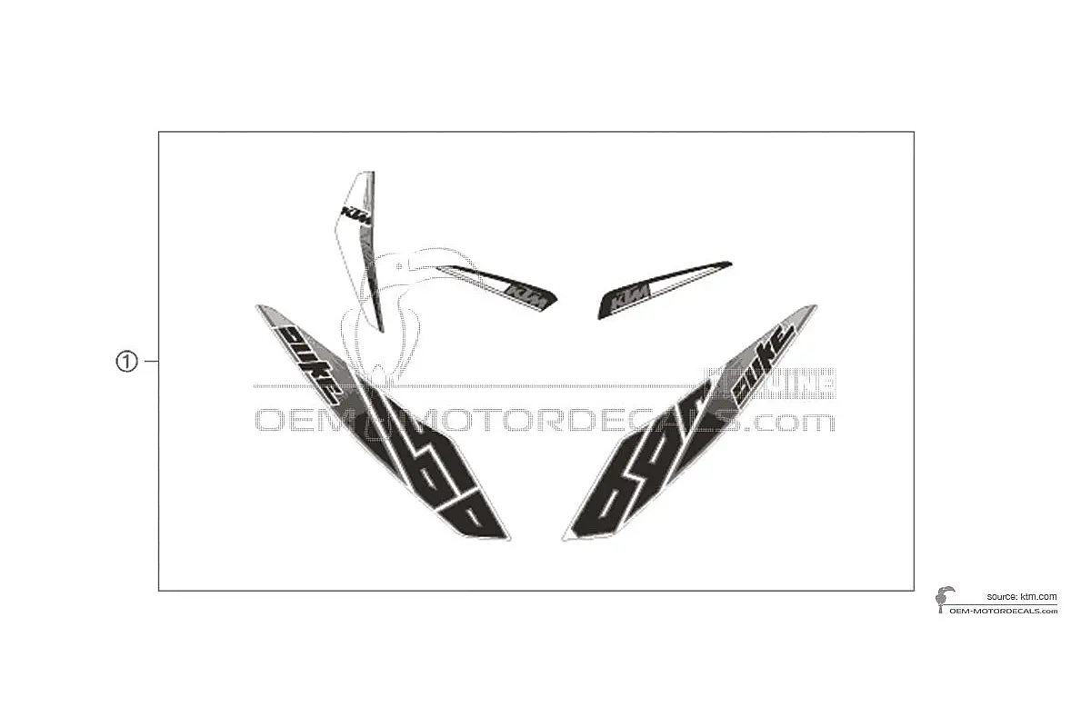 Pegatinas para KTM 690 DUKE 2012 - Blanco • KTM Pegatinas OEM