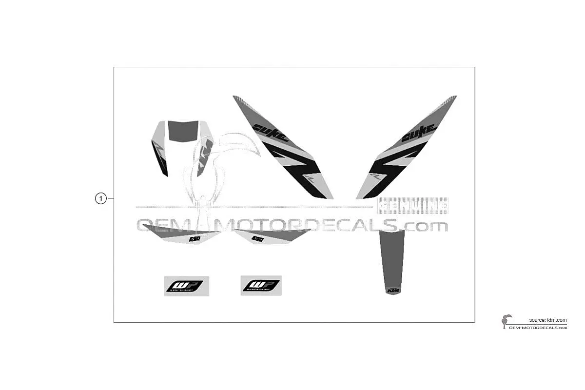 Adesivi per KTM 690 DUKE R 2014 - Bianco • KTM Adesivi OEM