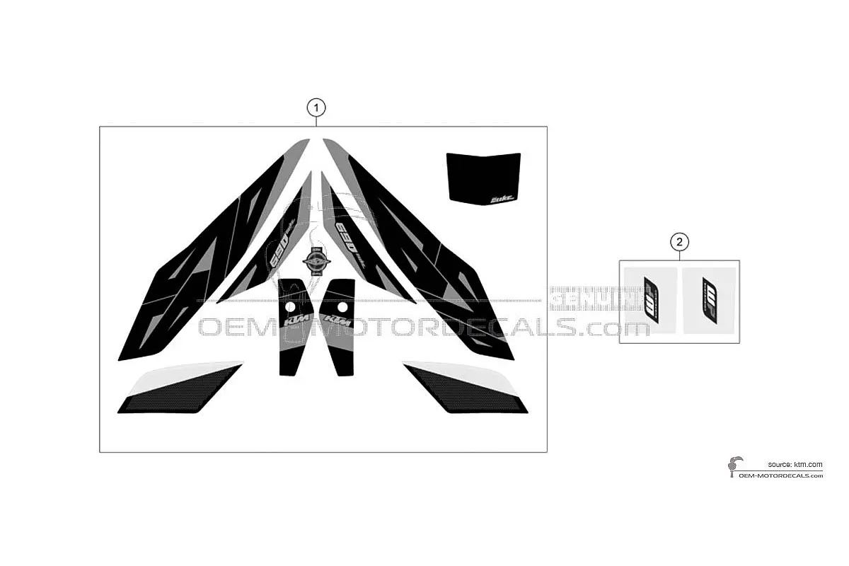 Adesivi per KTM 690 DUKE 2017 - Bianco • KTM Adesivi OEM