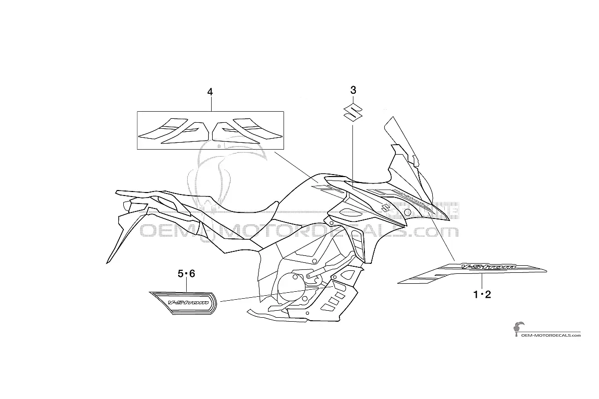 Naklejki do Suzuki DL650XT VSTROM 2023 - Czarny • Suzuki Naklejki OEM