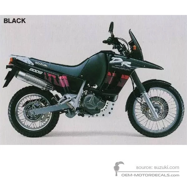 Naklejki do Suzuki DR800S BIG 1993 - Czarny • Suzuki Naklejki OEM