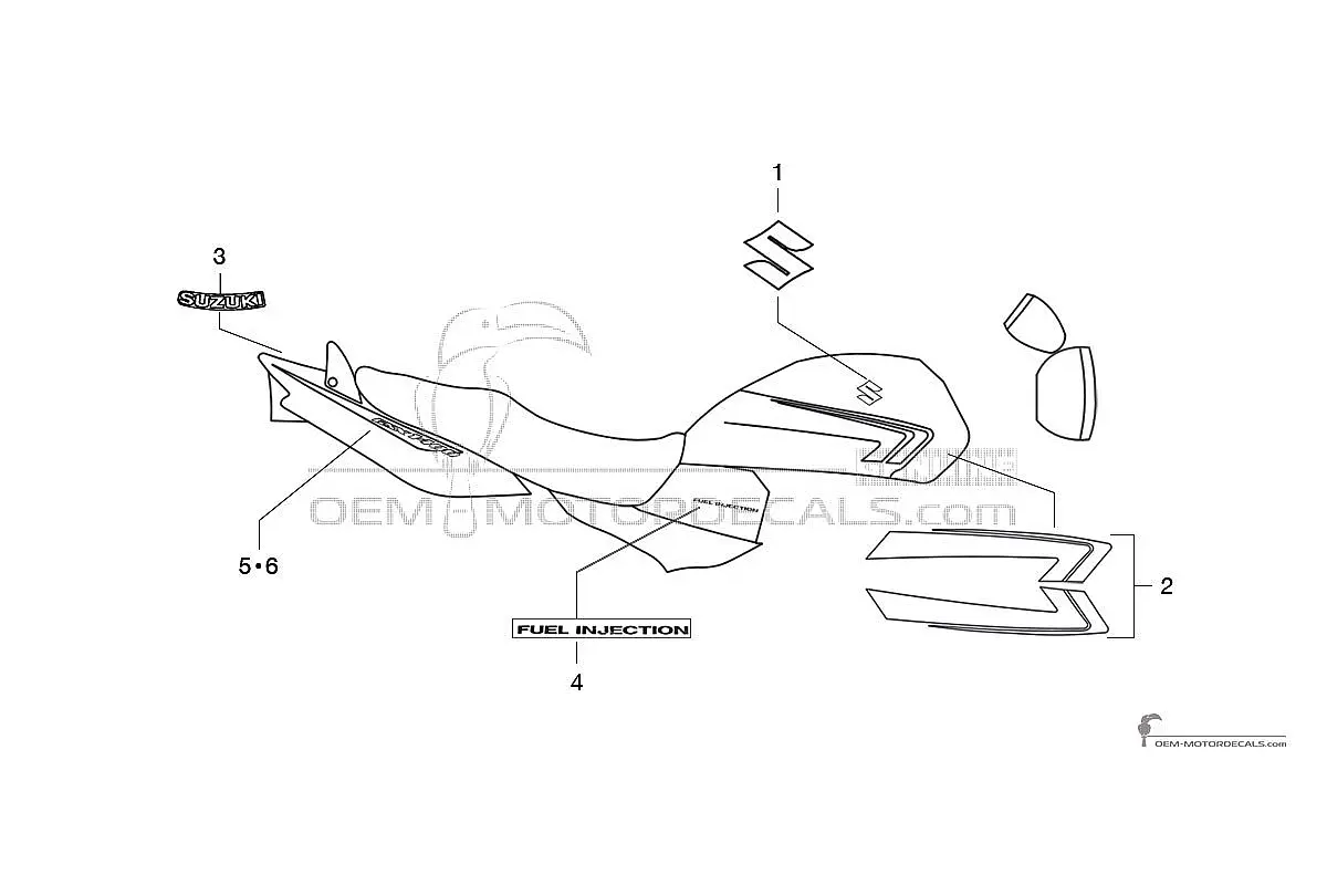 Naklejki do Suzuki GSX1400 2006 - Niebieski • Suzuki Naklejki OEM