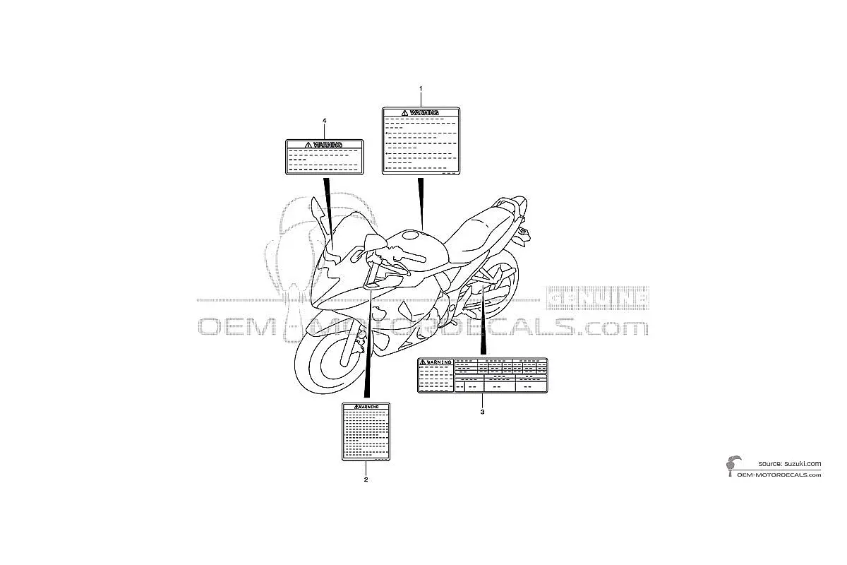 Adesivi per Suzuki GSX650F - Etichette di avvertenza • Suzuki Adesivi OEM