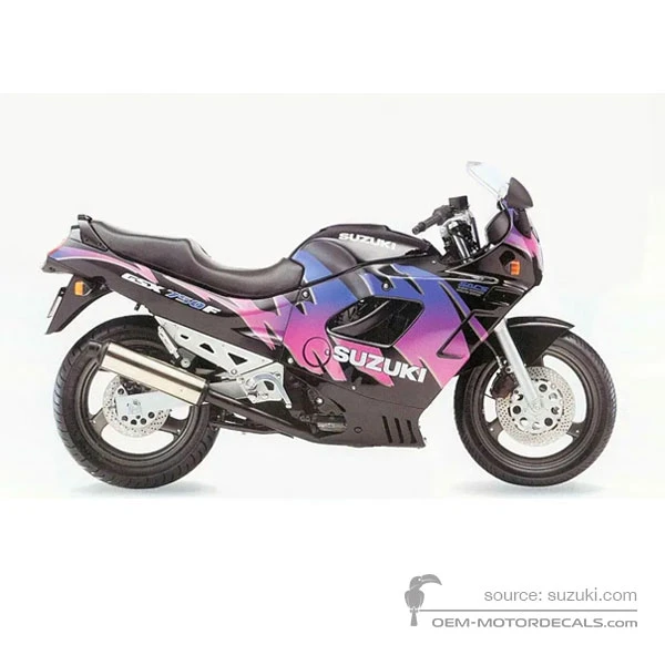 Naklejki do Suzuki GSX750F 1992 - Czarny • Suzuki Naklejki OEM