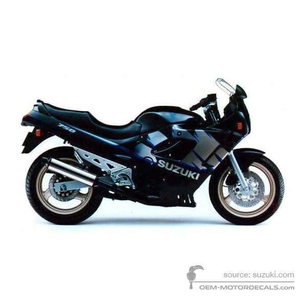 Naklejki do Suzuki GSX750F 1993 - Czarny • Suzuki Naklejki OEM
