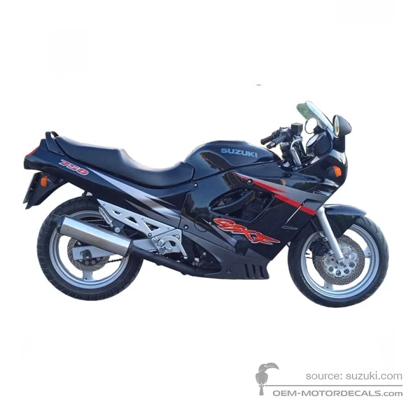 Naklejki do Suzuki GSX750F 1996 - Czarny • Suzuki Naklejki OEM