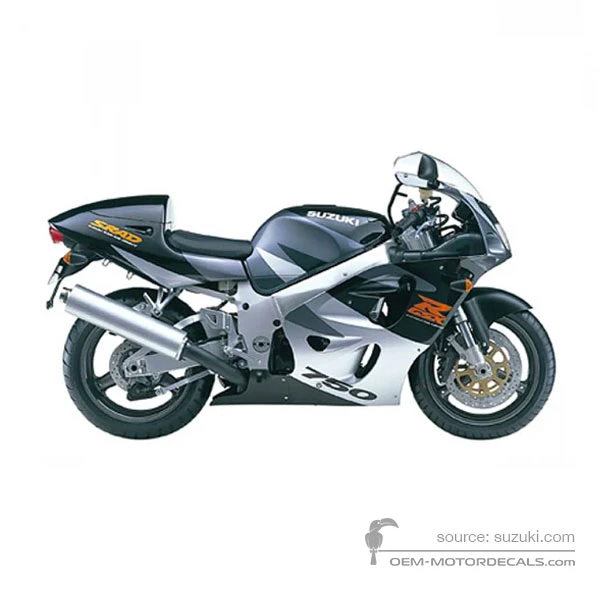 Pegatinas para Suzuki GSXR750 1998 - Gris • Suzuki Pegatinas OEM