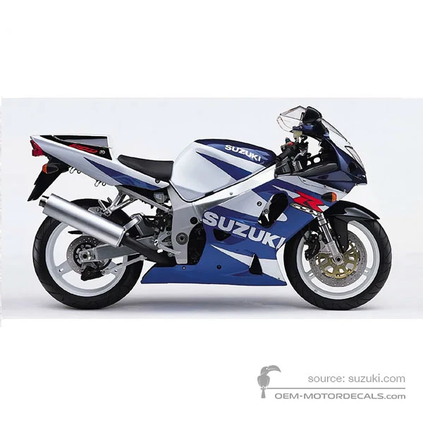 Autocollants pour Suzuki GSXR750 2001 - Bleu Blanc • Suzuki Autocollants OEM