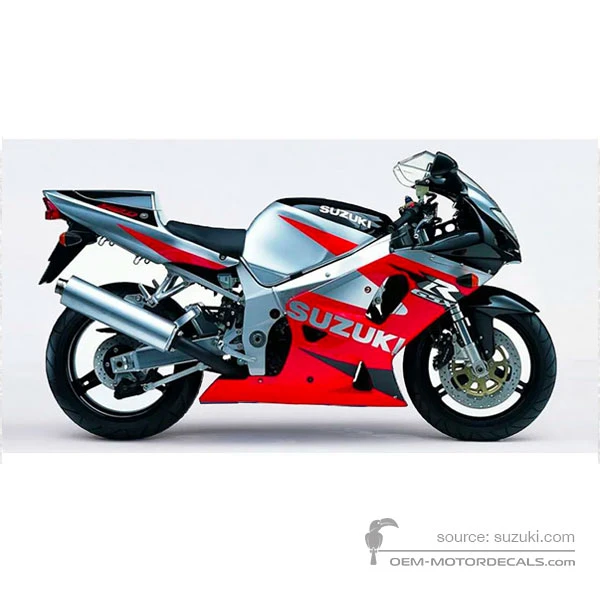 Pegatinas para Suzuki GSXR750 2001 - Negro Rojo • Suzuki Pegatinas OEM