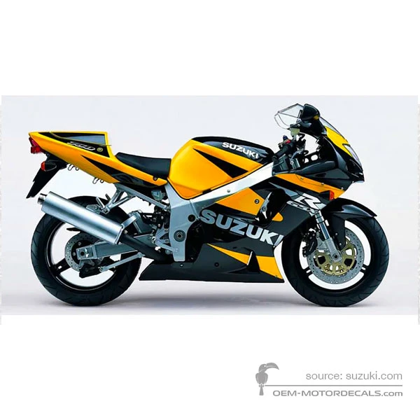 Pegatinas para Suzuki GSXR750 2001 - Negro Amarillo • Suzuki Pegatinas OEM