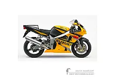 Autocollants pour Suzuki GSXR750 2002 - Noir Jaune • Suzuki Autocollants OEM