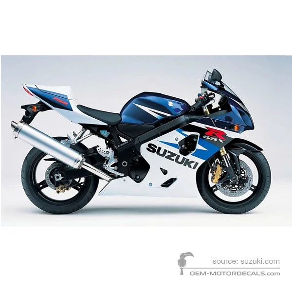 Decals for Suzuki GSXR750 2004 - Blue White • Suzuki OEM Decals