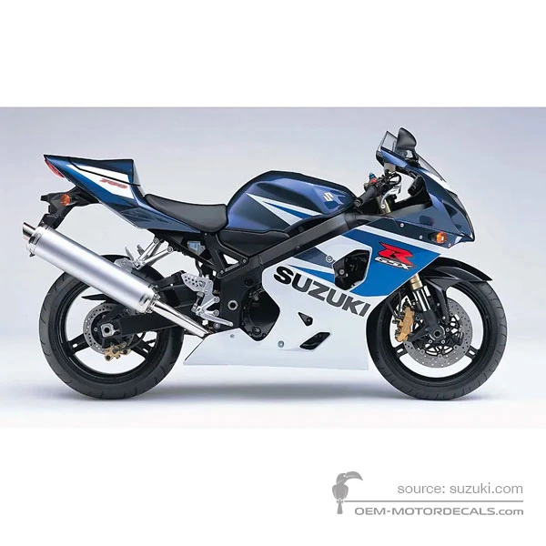 Pegatinas para Suzuki GSXR750 2005 - Azul Blanco • Suzuki Pegatinas OEM