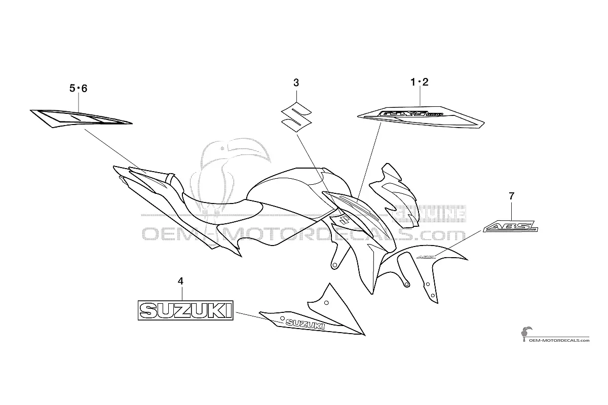 Decals for Suzuki GSXS1000 2016 - Blue • Suzuki OEM Decals
