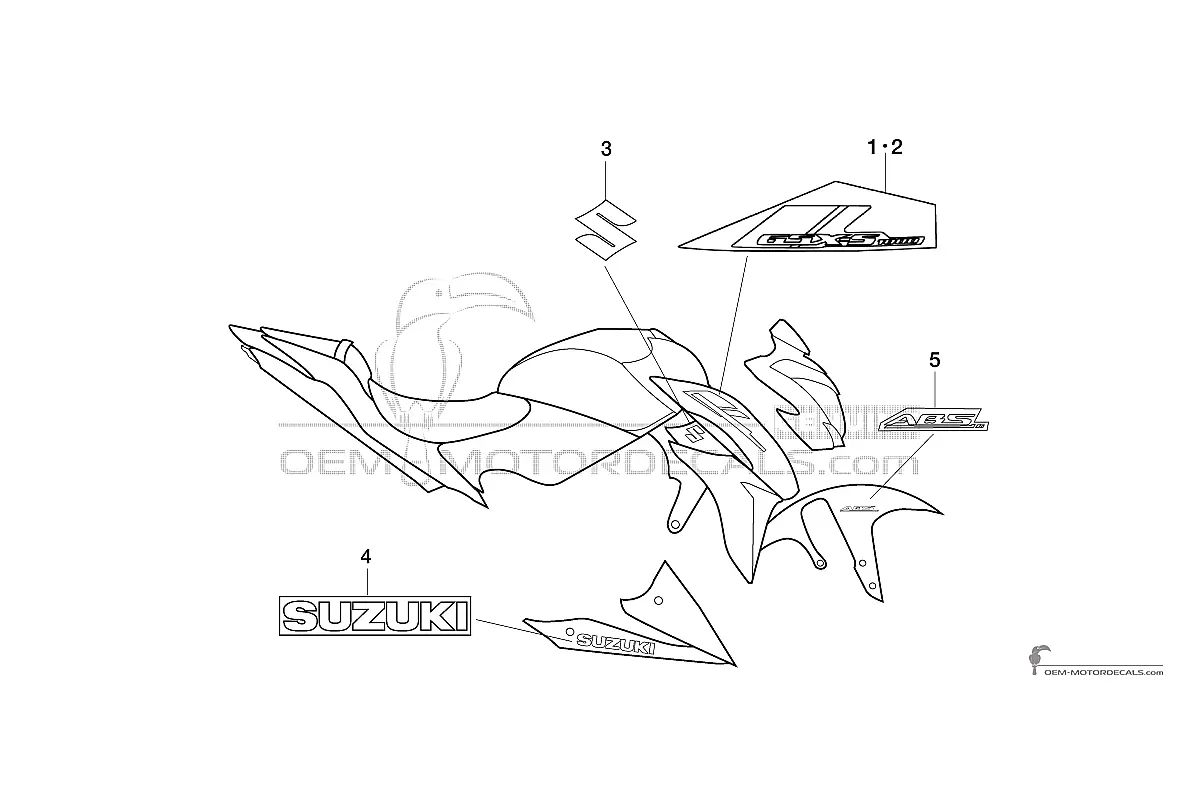 Decals for Suzuki GSXS1000 2018 - Black • Suzuki OEM Decals