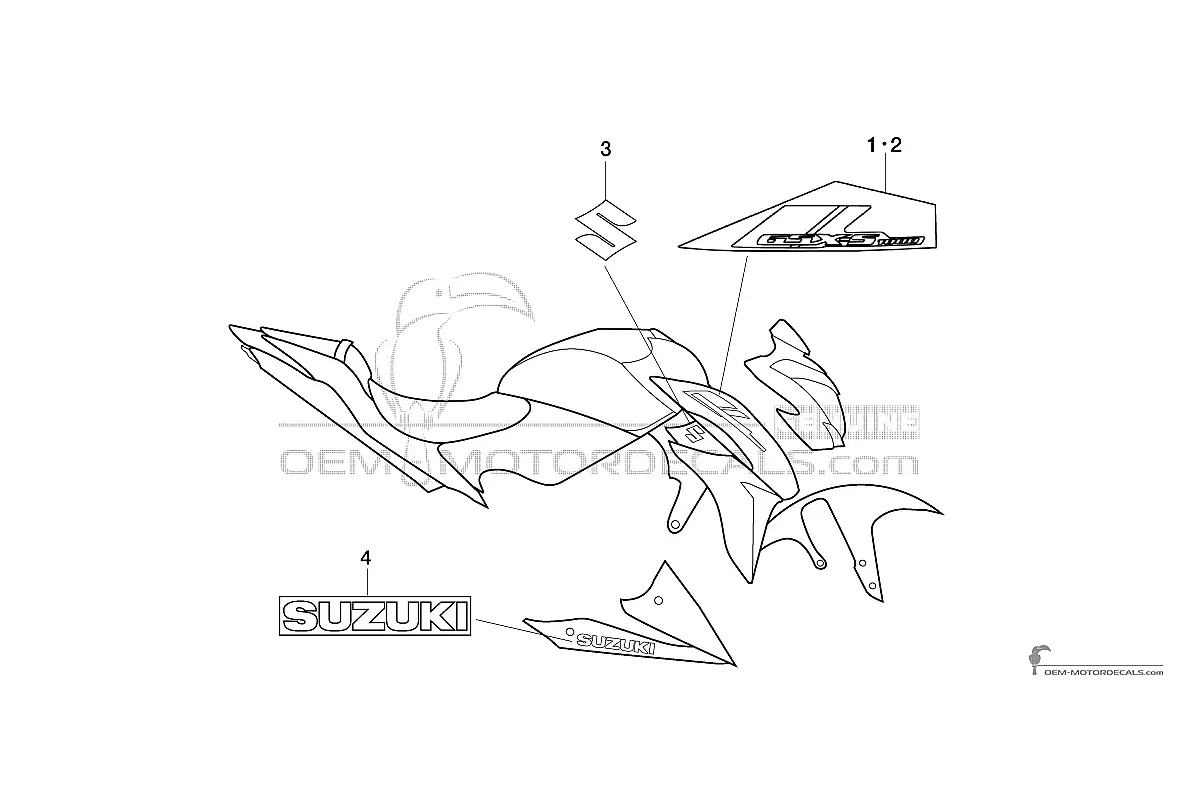 Decals for Suzuki GSXS1000 2019 - Black • Suzuki OEM Decals