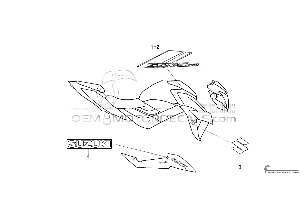 Stickers voor Suzuki GSXS750 2018 - Zwart • Suzuki OEM Stickers
