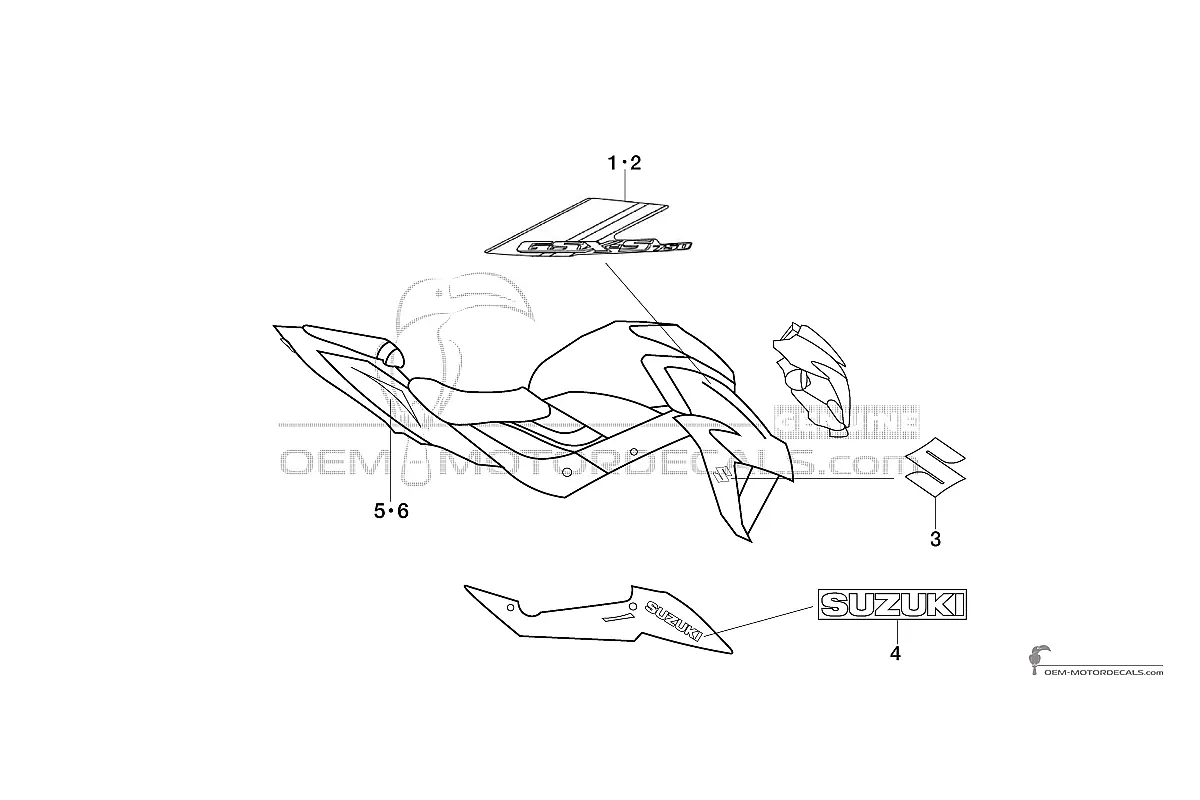 Autocollants pour Suzuki GSXS750 2019 - Bleu • Suzuki Autocollants OEM