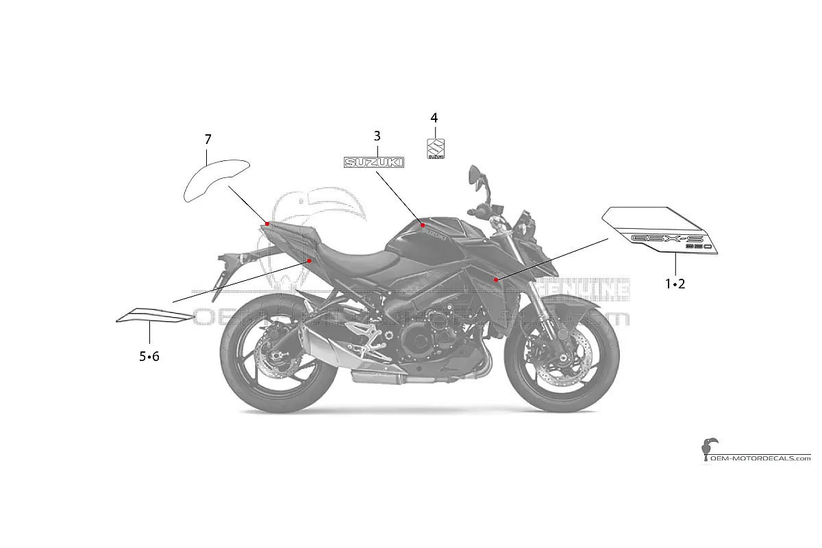 Aufkleber für Suzuki GSXS950 2024 - Schwarz • Suzuki OEM-Aufkleber