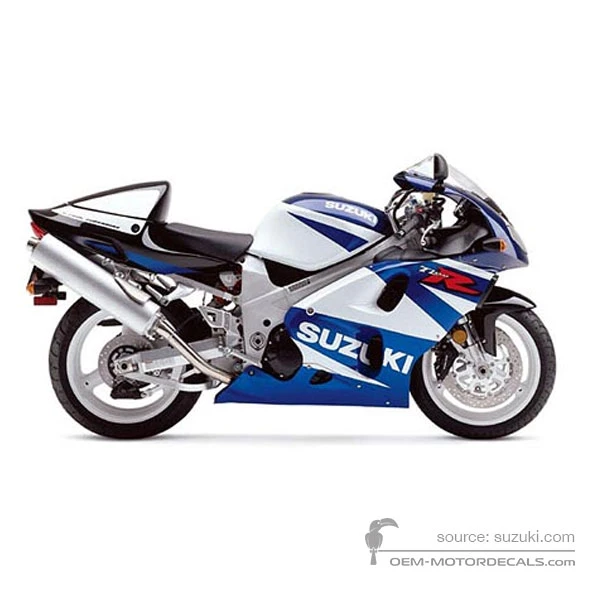 Naklejki do Suzuki TL1000R 2002 - Niebiesko Biały • Suzuki Naklejki OEM