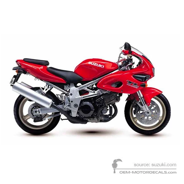 Naklejki do Suzuki TL1000S 2001 - Czerwony • Suzuki Naklejki OEM