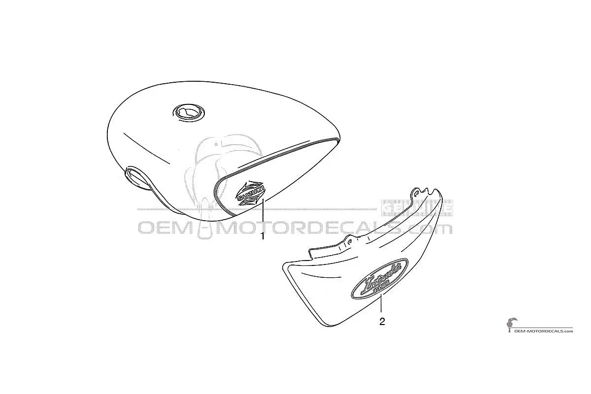 Decals for Suzuki VS1400 INTRUDER 1995 - Black • Suzuki OEM Decals