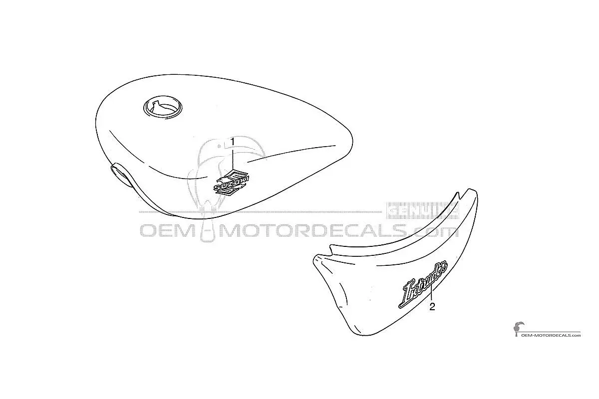 Adesivi per Suzuki VS750 INTRUDER 1987 - Nero • Suzuki Adesivi OEM