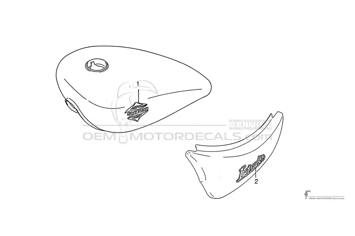 Stickers voor Suzuki VS750 INTRUDER 1989 - Zwart • Suzuki OEM Stickers