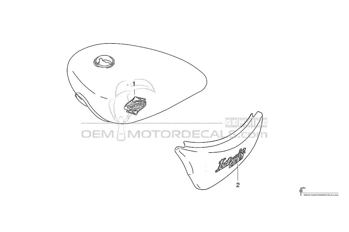 Stickers voor Suzuki VS800 INTRUDER 1994 - Rood • Suzuki OEM Stickers