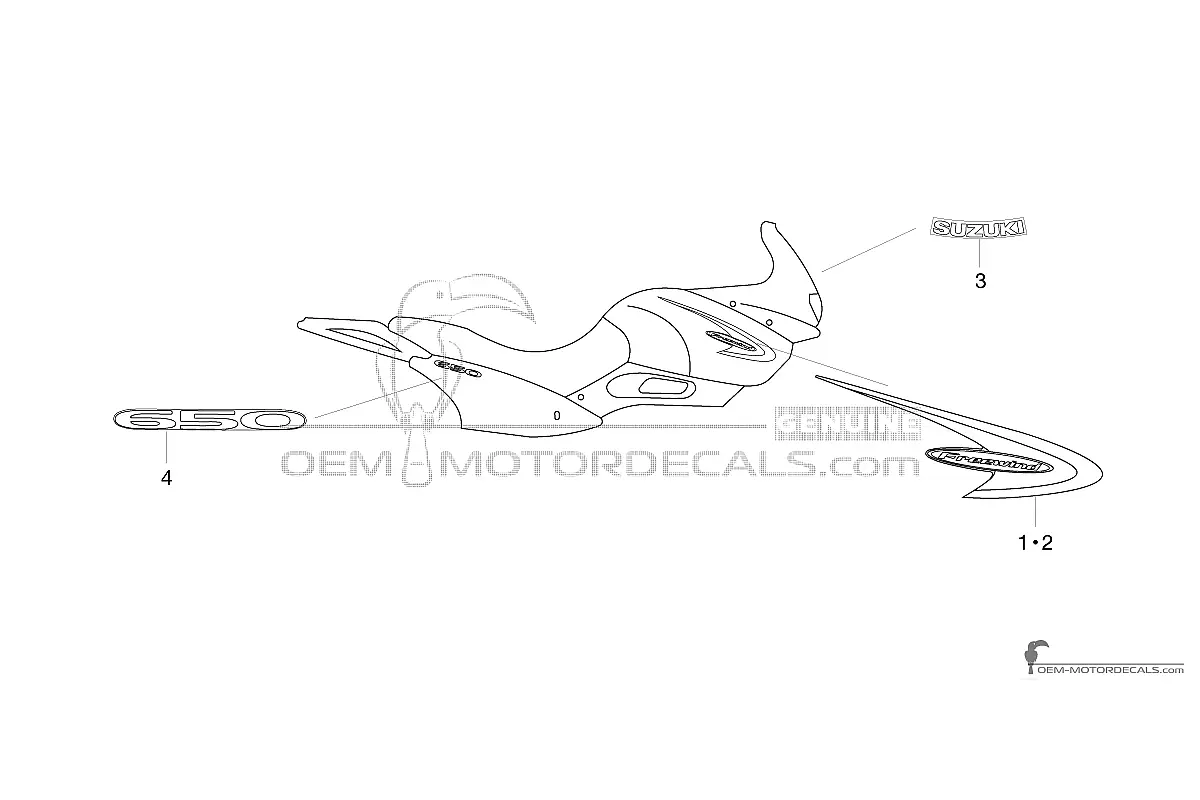 Decals for Suzuki XF650 FREEWIND 2001 - Blue • Suzuki OEM Decals