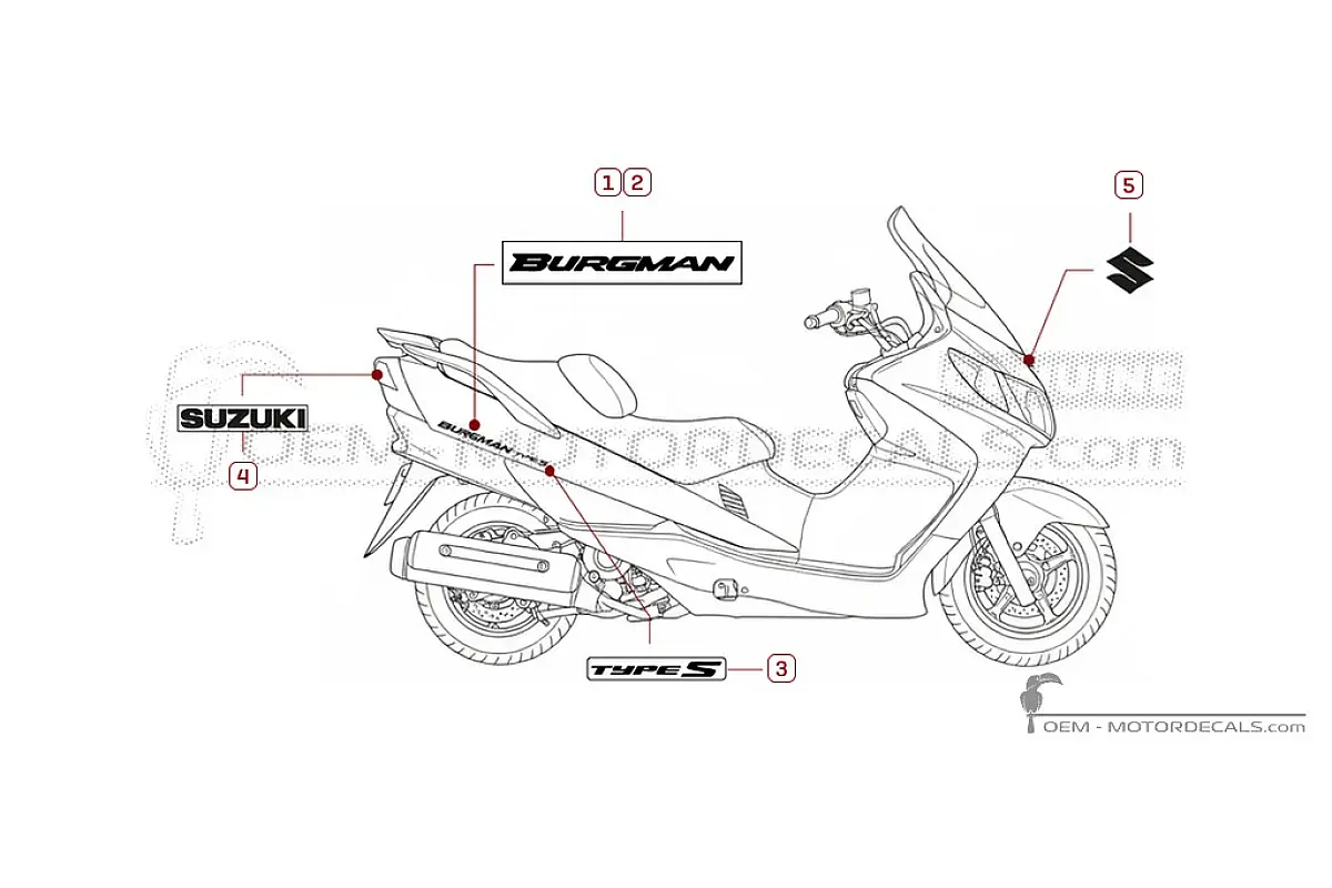 Adesivi per Suzuki AN400 BURGMAN Type S 2005 • Suzuki Adesivi OEM