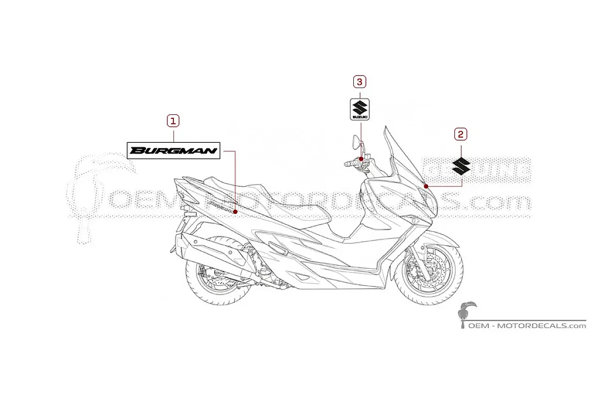 Aufkleber für Suzuki AN400 BURGMAN 2018 • Suzuki OEM-Aufkleber