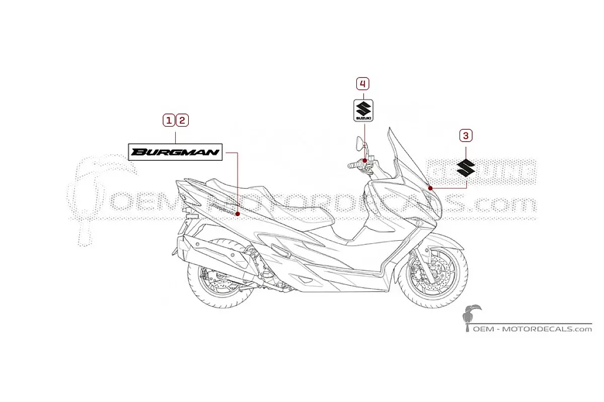 Stickers voor Suzuki AN400 BURGMAN 2026 • Suzuki OEM Stickers