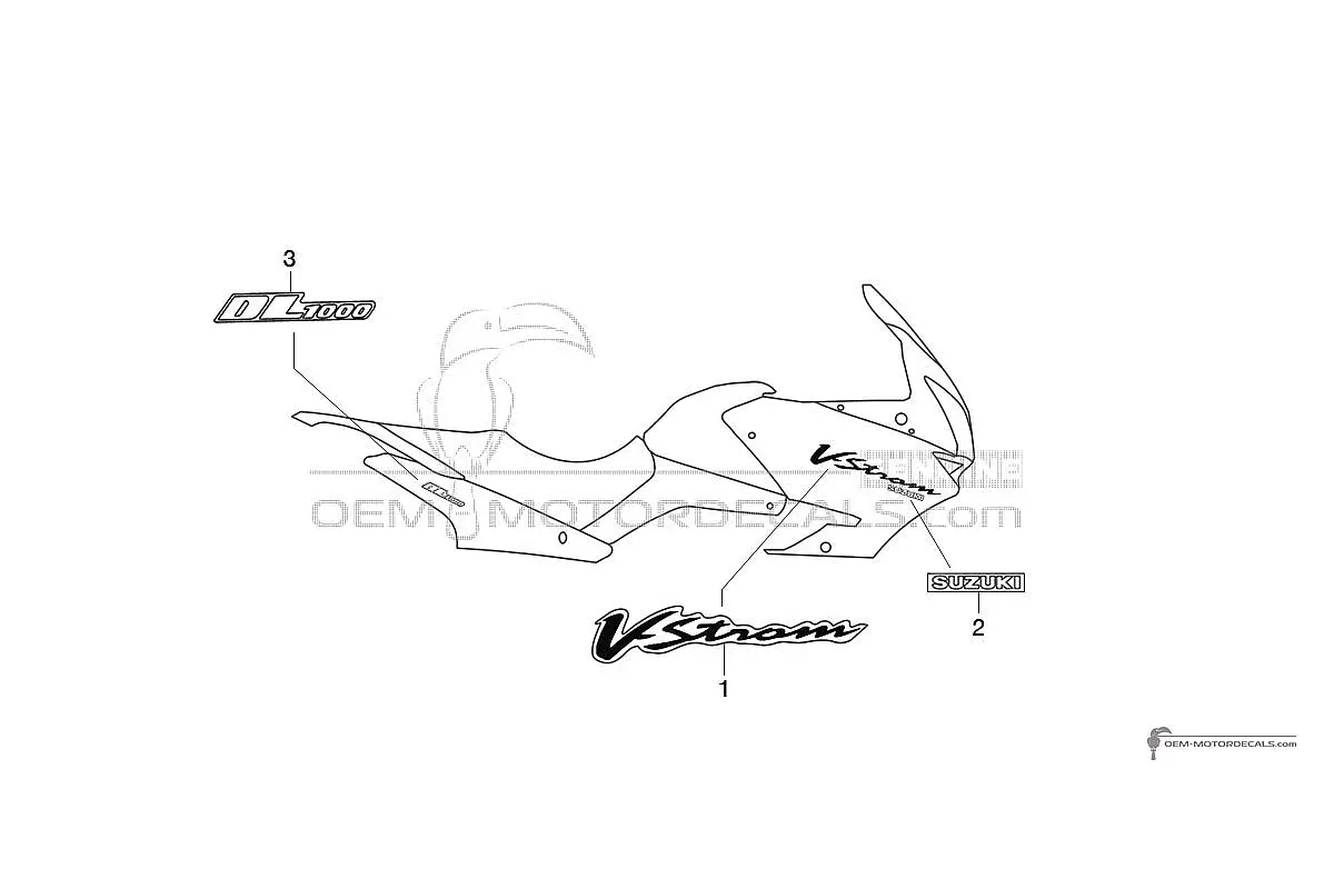 Decals for Suzuki DL1000 VSTROM 2002 - Blue • Suzuki OEM Decals