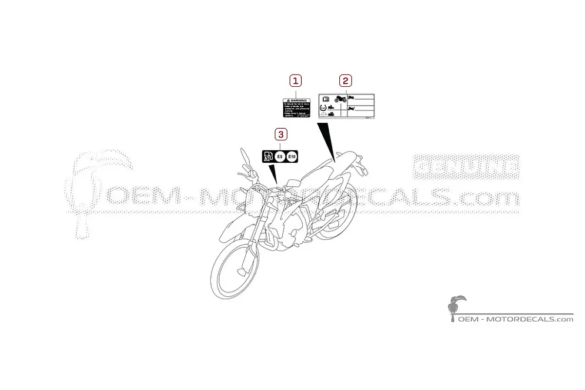 Etiquetas de precaución para DR-Z4S 2026 • Suzuki Pegatinas OEM