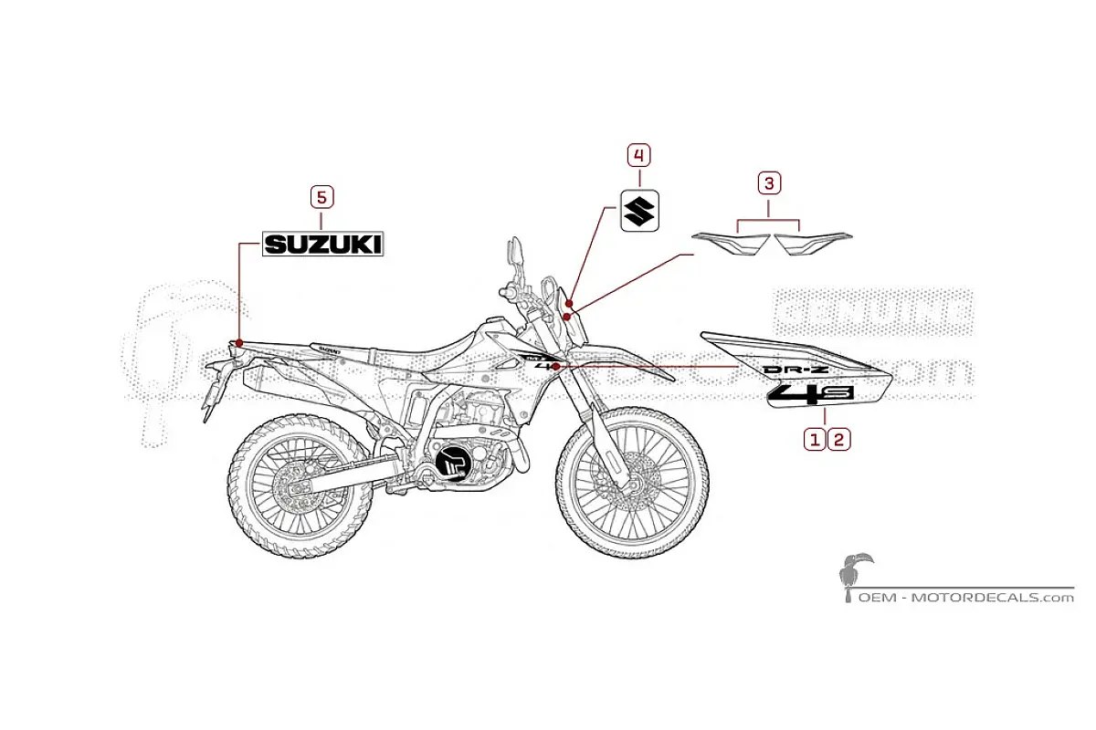 Pegatinas para Suzuki DR-Z4S 2026 • Suzuki Pegatinas OEM